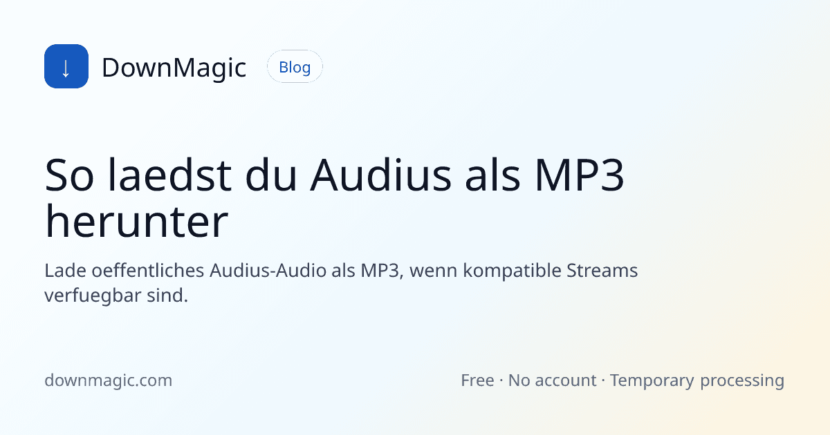 So laedst du Audius als MP3 herunter - DownMagic Ratgeber-Illustration