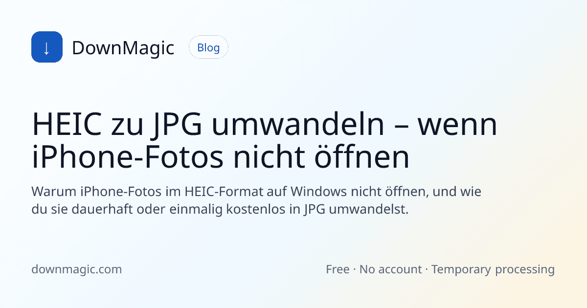 HEIC zu JPG umwandeln – wenn iPhone-Fotos nicht öffnen - DownMagic Ratgeber-Illustration