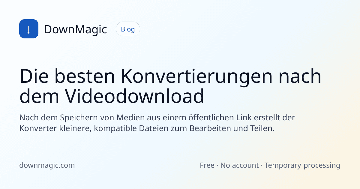 Die besten Konvertierungen nach dem Videodownload - DownMagic Ratgeber-Illustration
