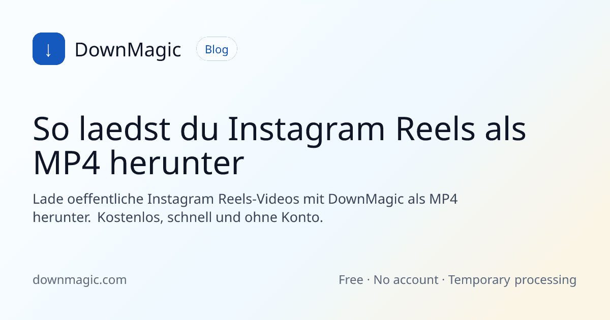 So laedst du Instagram Reels als MP4 herunter - DownMagic Ratgeber-Illustration