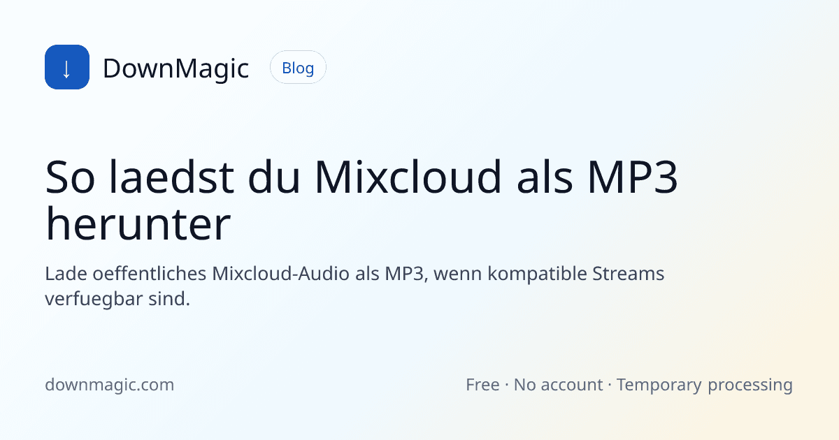 So laedst du Mixcloud als MP3 herunter - DownMagic Ratgeber-Illustration