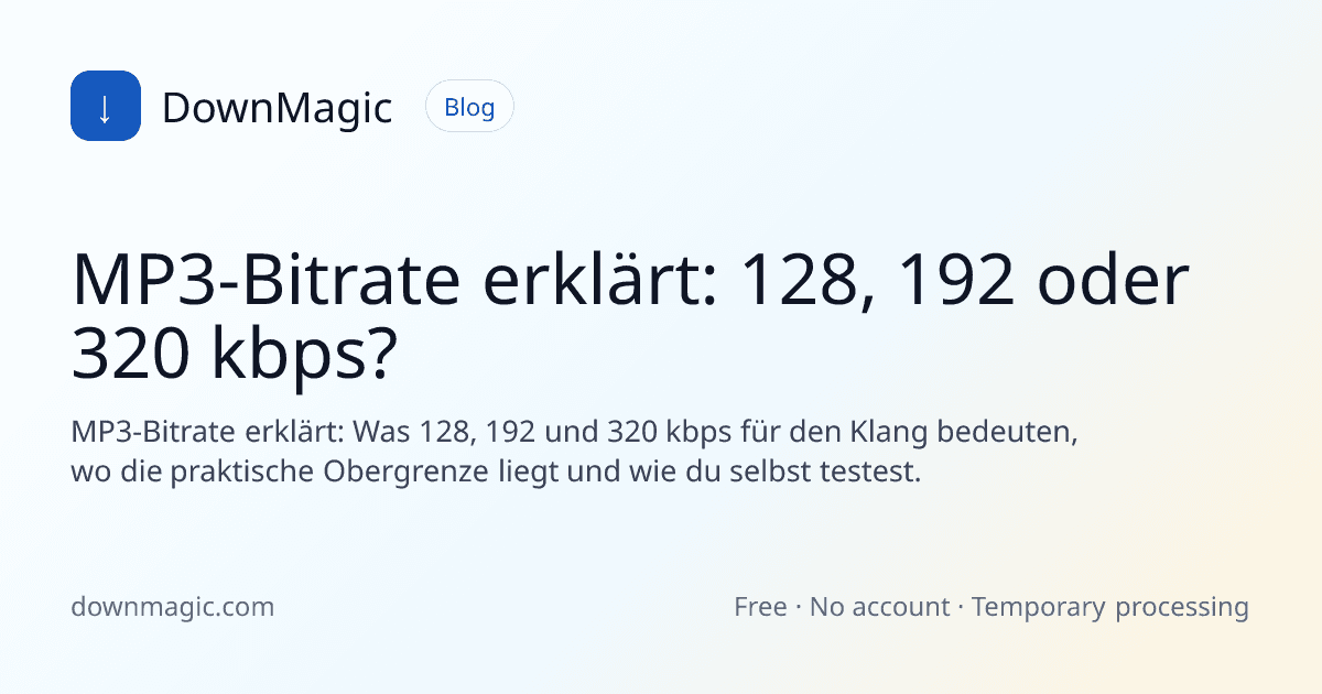MP3-Bitrate erklärt: 128, 192 oder 320 kbps? - DownMagic Ratgeber-Illustration