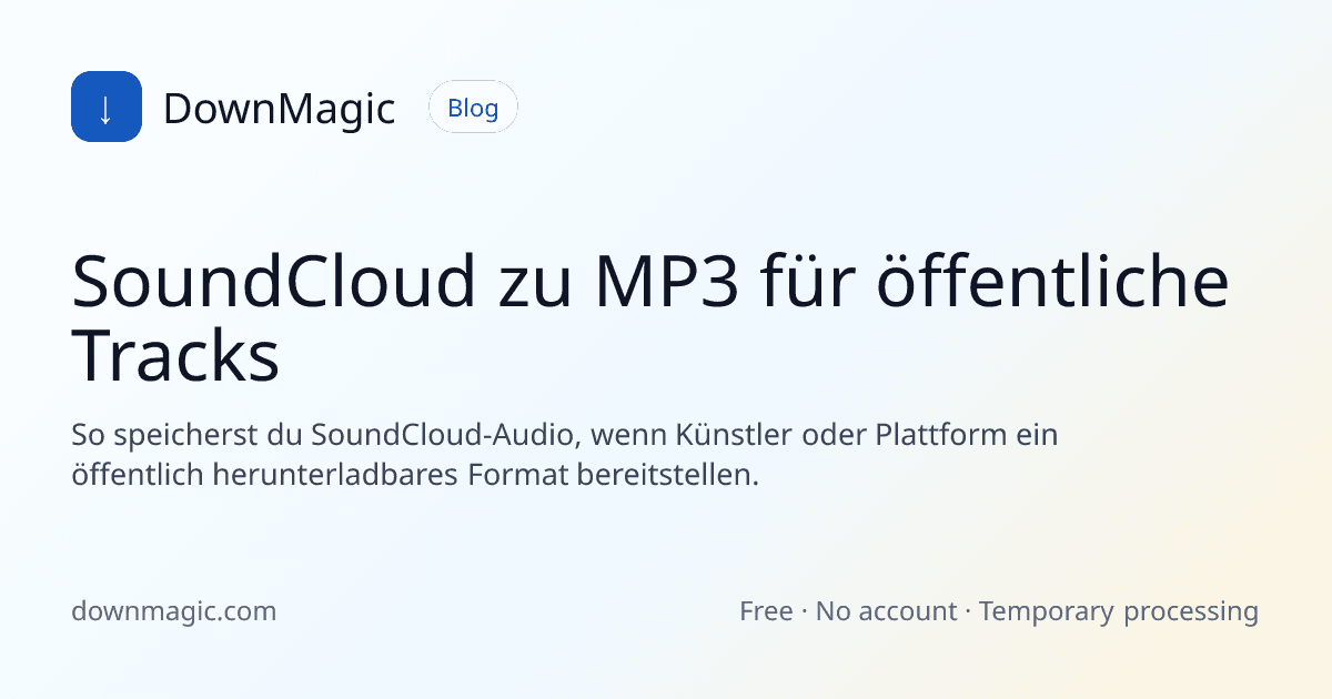 SoundCloud zu MP3 für öffentliche Tracks - DownMagic Ratgeber-Illustration