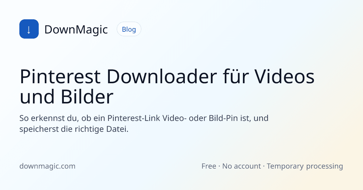 Pinterest Downloader für Videos und Bilder - DownMagic Ratgeber-Illustration