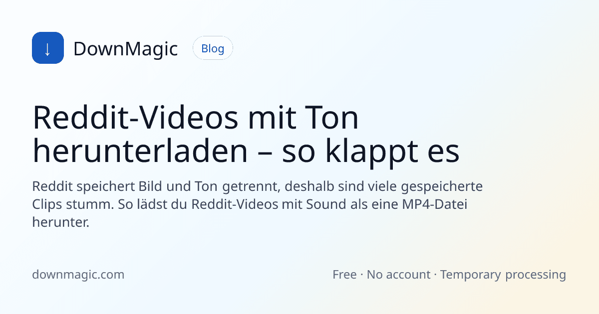 Reddit-Videos mit Ton herunterladen – so klappt es - DownMagic Ratgeber-Illustration