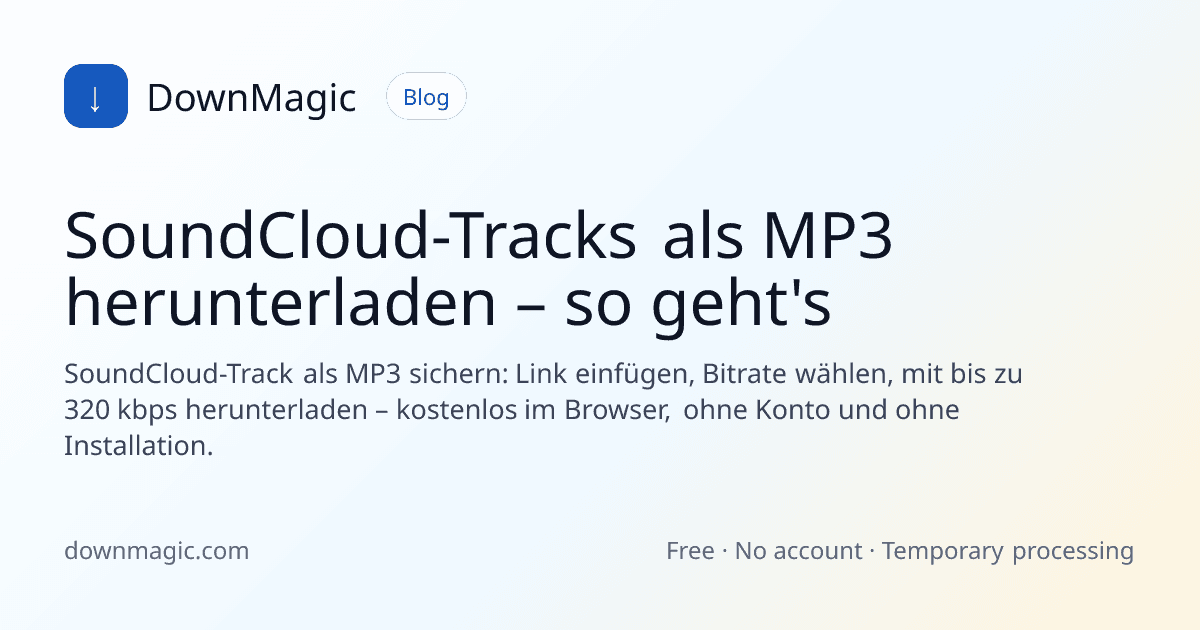 SoundCloud-Tracks als MP3 herunterladen – so geht's - DownMagic Ratgeber-Illustration