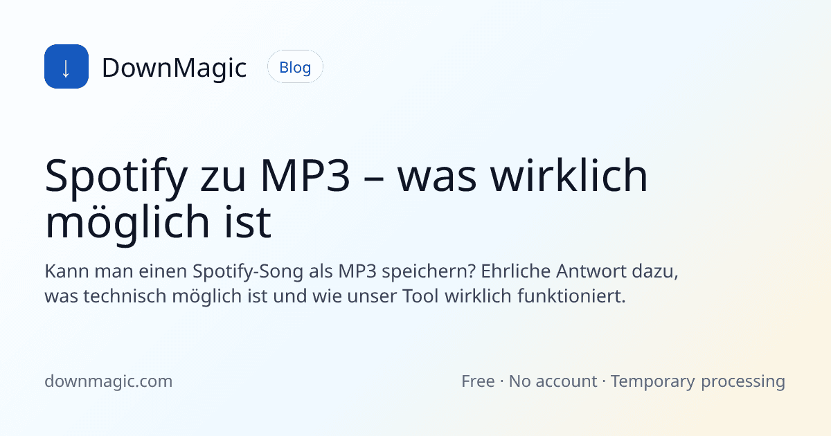 Spotify zu MP3 – was wirklich möglich ist - DownMagic Ratgeber-Illustration