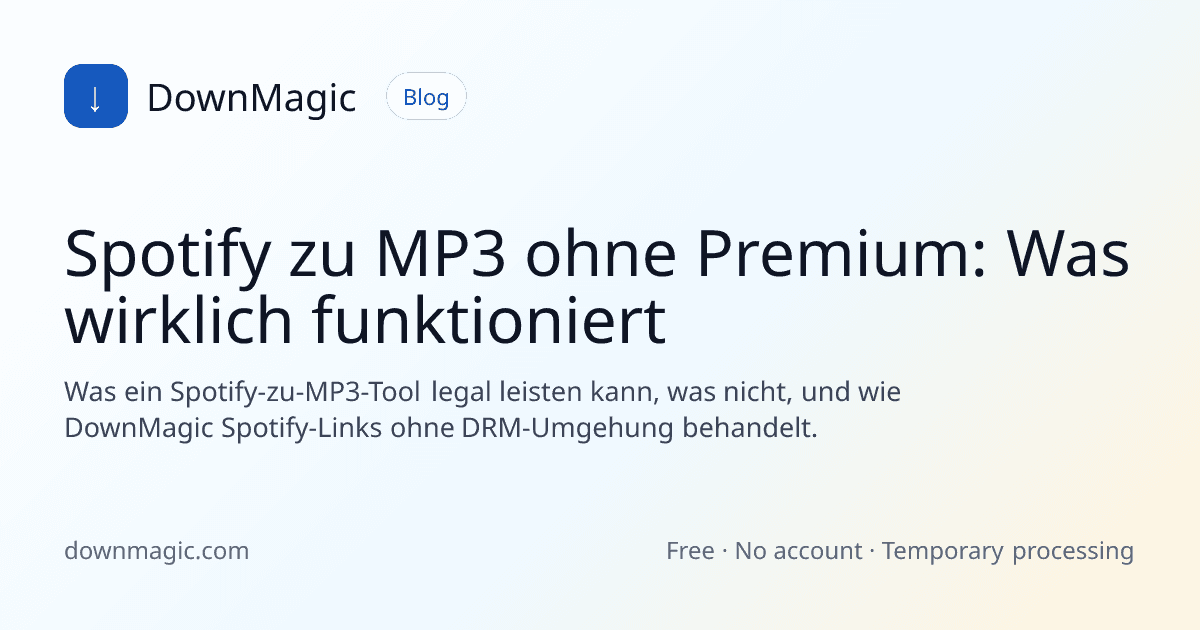 Spotify zu MP3 ohne Premium: Was wirklich funktioniert - DownMagic Ratgeber-Illustration