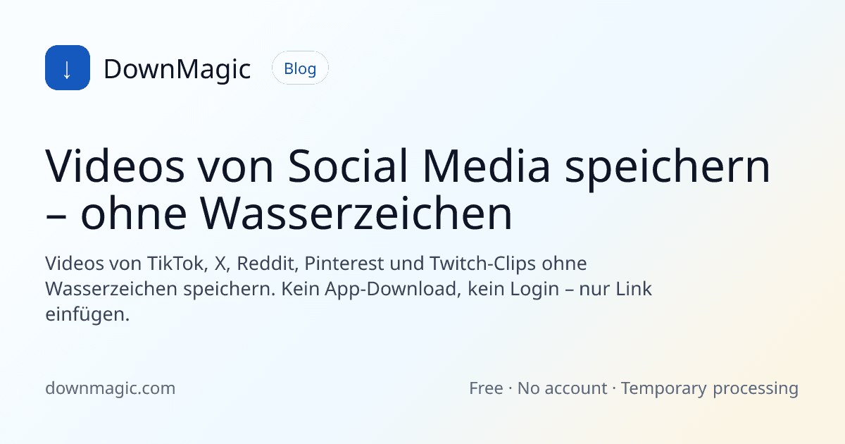 Videos von Social Media speichern – ohne Wasserzeichen - DownMagic Ratgeber-Illustration