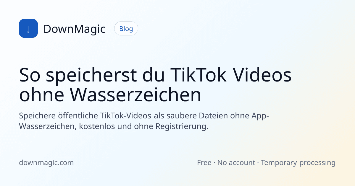 So speicherst du TikTok Videos ohne Wasserzeichen - DownMagic Ratgeber-Illustration