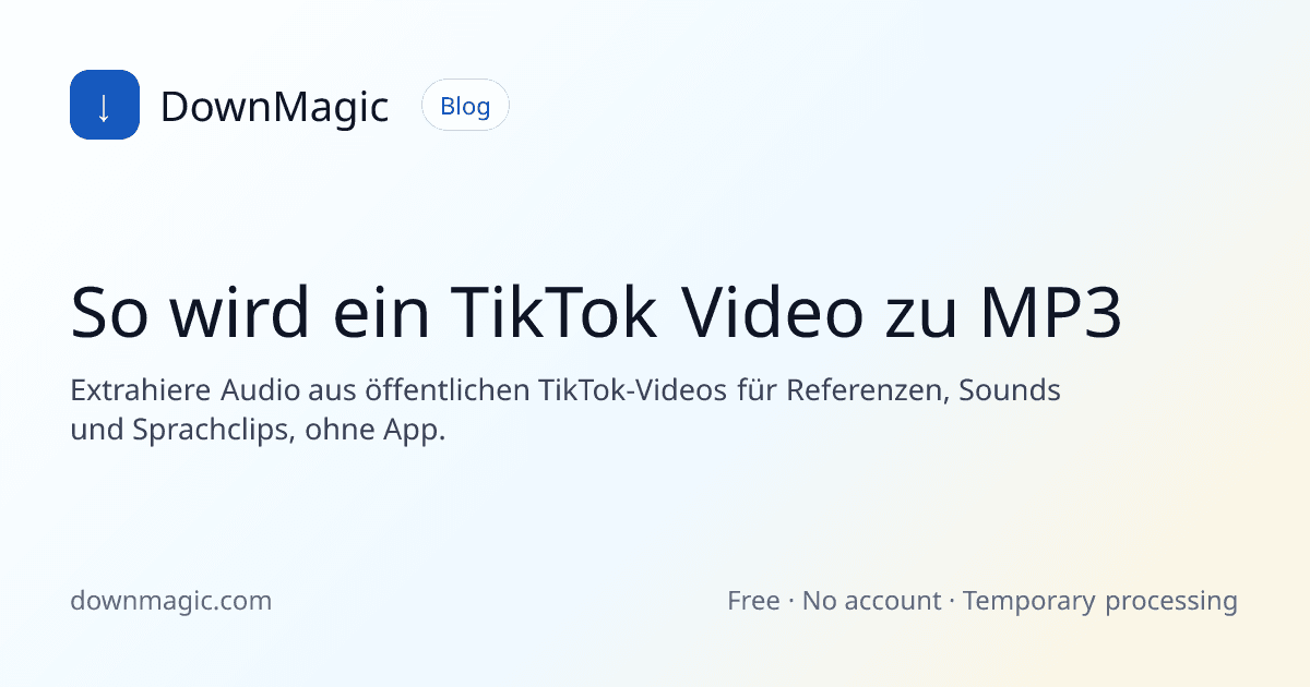 So wird ein TikTok Video zu MP3 - DownMagic Ratgeber-Illustration