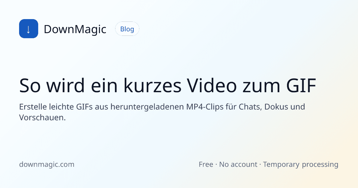 So wird ein kurzes Video zum GIF - DownMagic Ratgeber-Illustration