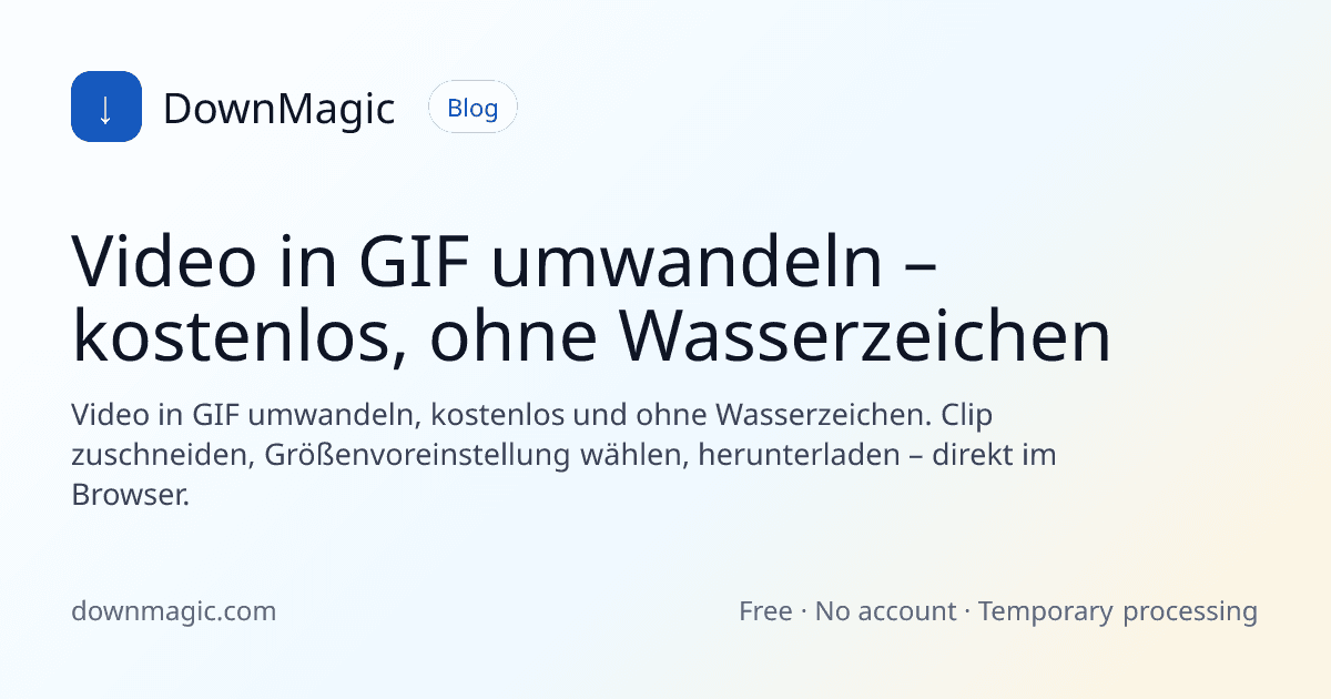Video in GIF umwandeln – kostenlos, ohne Wasserzeichen - DownMagic Ratgeber-Illustration