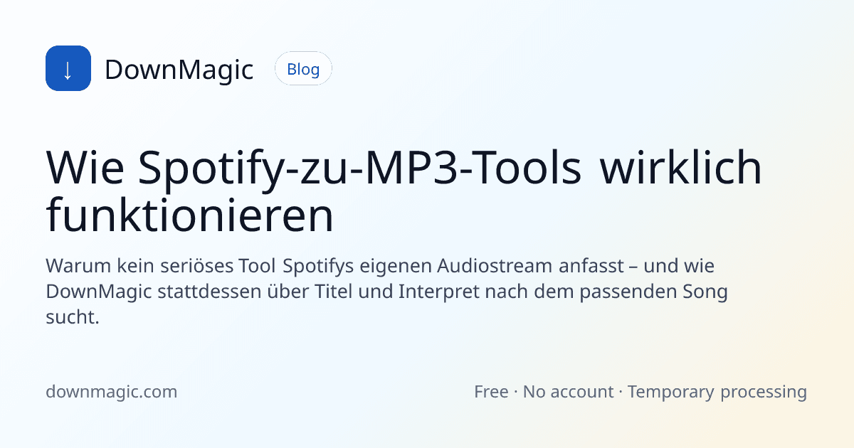 Wie Spotify-zu-MP3-Tools wirklich funktionieren - DownMagic Ratgeber-Illustration