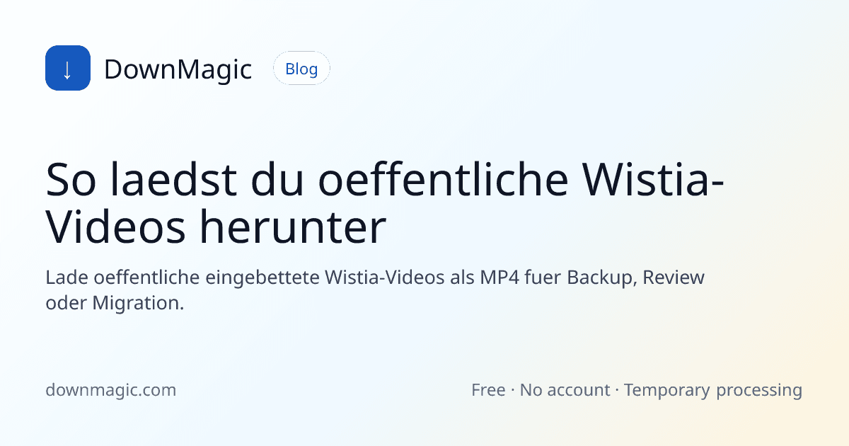 So laedst du oeffentliche Wistia-Videos herunter - DownMagic Ratgeber-Illustration