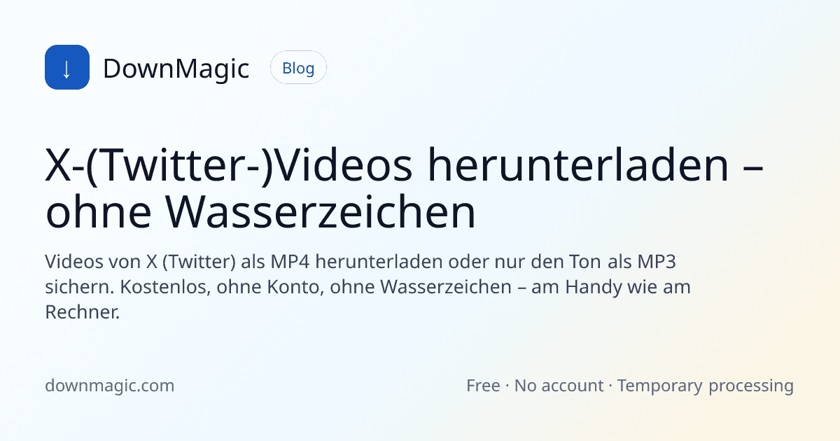 X-(Twitter-)Videos herunterladen – ohne Wasserzeichen - DownMagic Ratgeber-Illustration