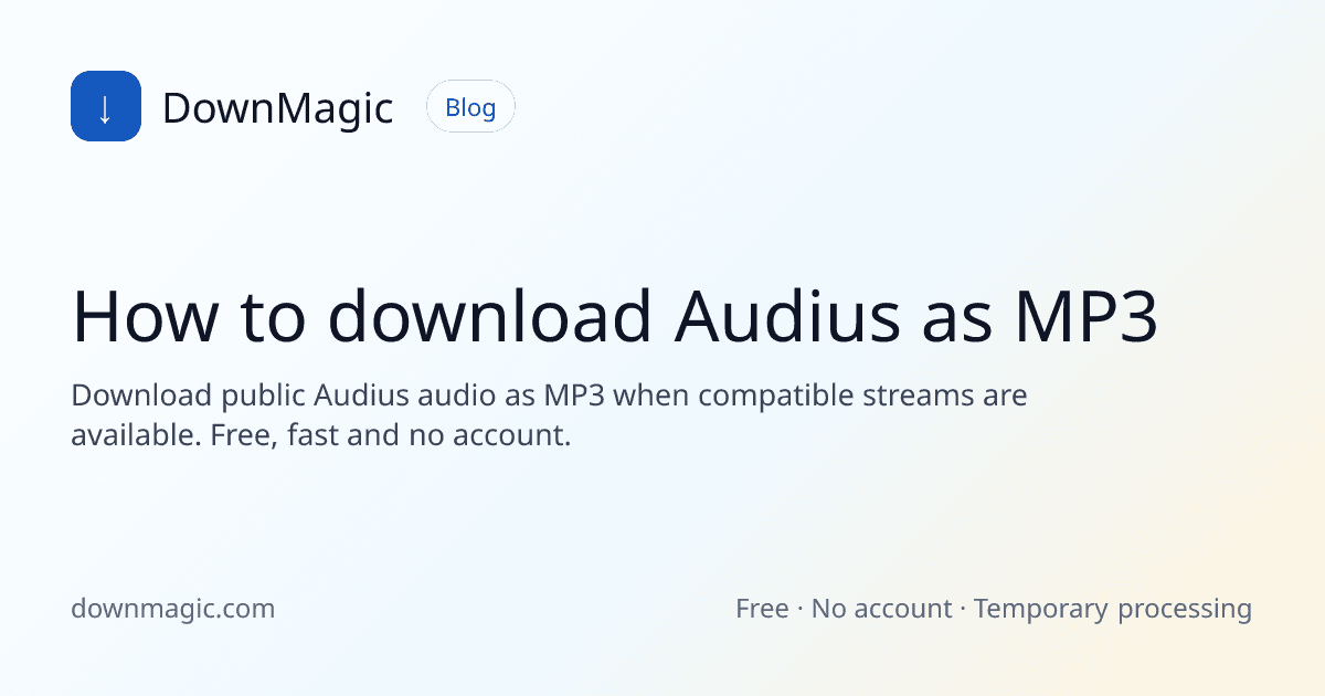 How to download Audius as MP3 - DownMagic guide illustration