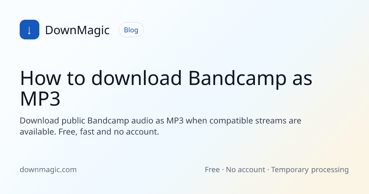 How to download Bandcamp as MP3 - DownMagic guide illustration