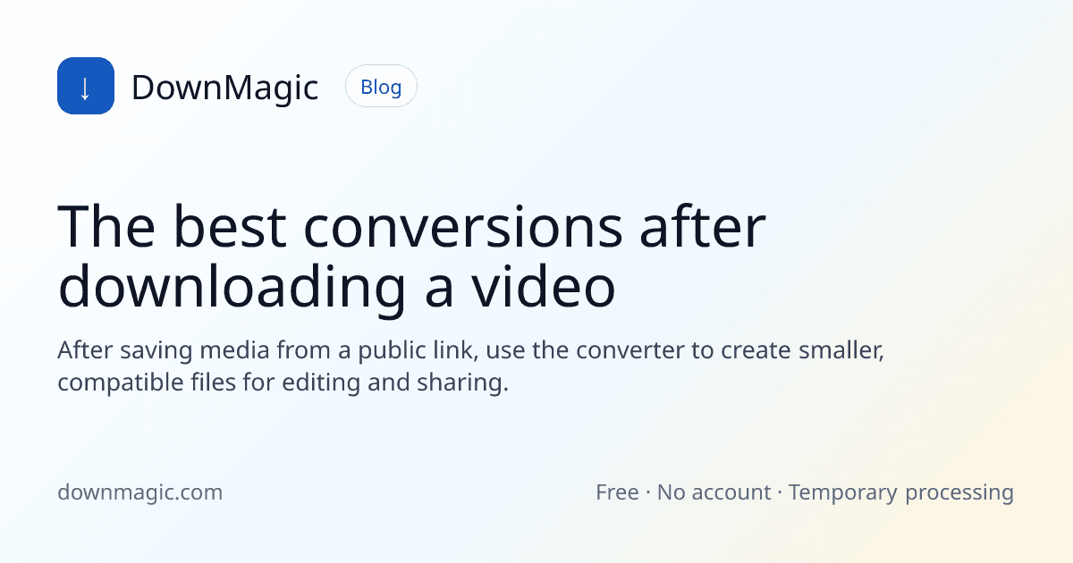 The best conversions after downloading a video - DownMagic guide illustration