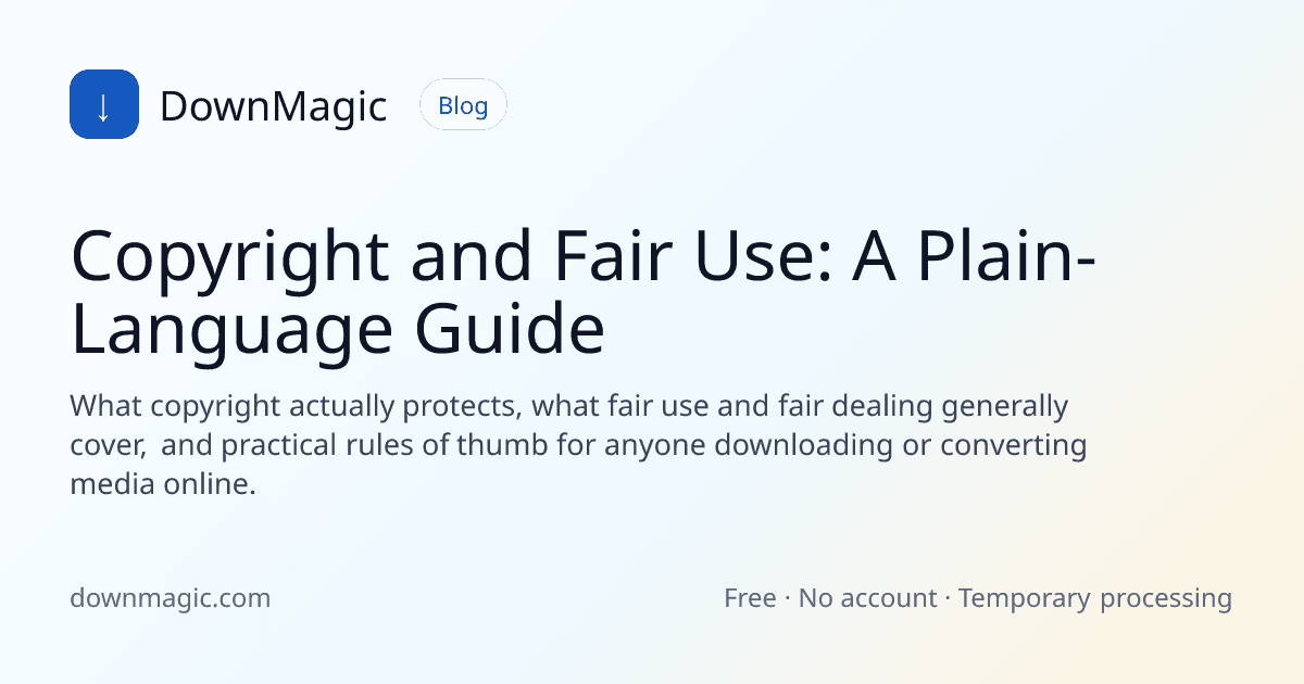 Copyright and Fair Use: A Plain-Language Guide - DownMagic guide illustration