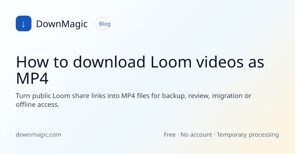 How to download Loom videos as MP4 - DownMagic guide illustration