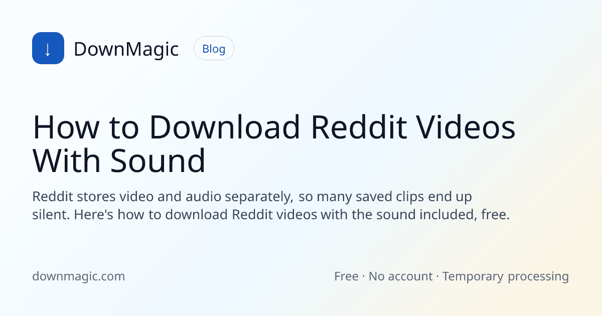 How to Download Reddit Videos With Sound - DownMagic guide illustration