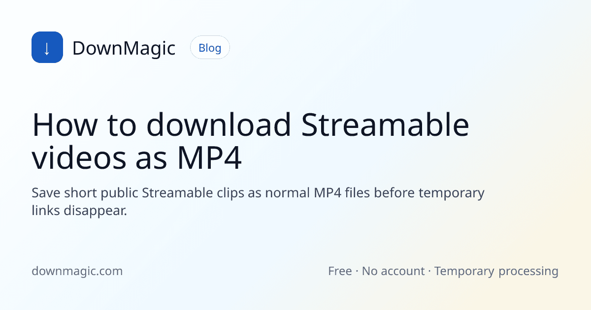 How to download Streamable videos as MP4 - DownMagic guide illustration