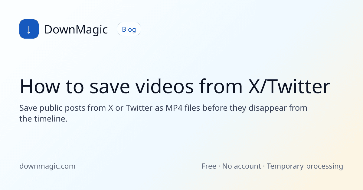 How to save videos from X/Twitter - DownMagic guide illustration