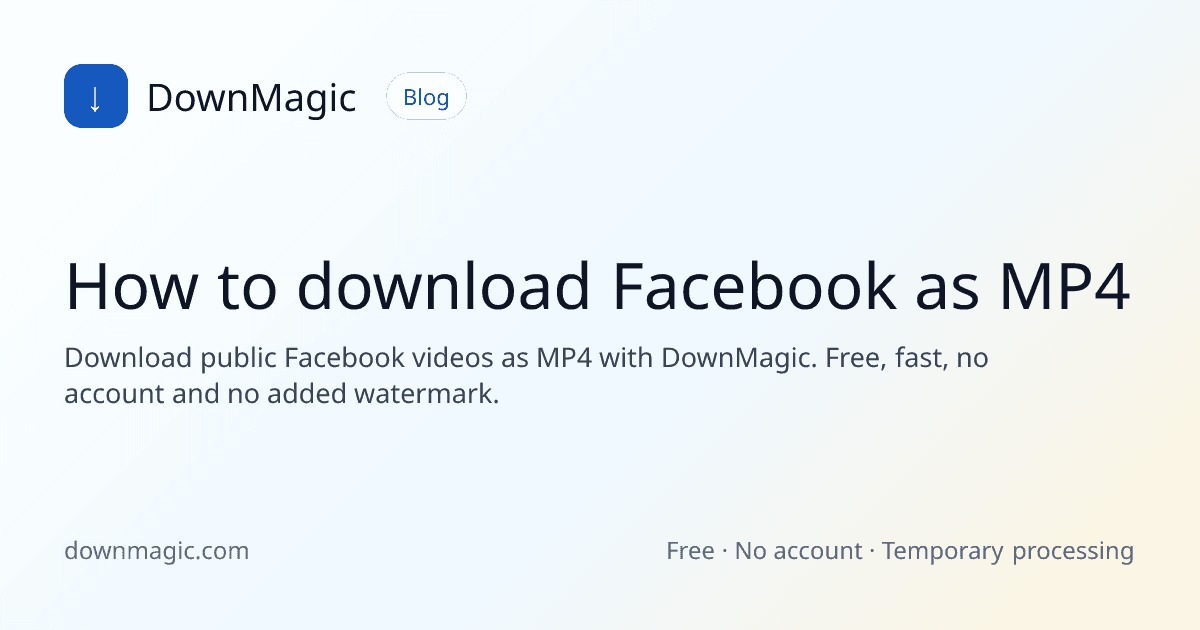 How to download Facebook as MP4 - DownMagic guide illustration