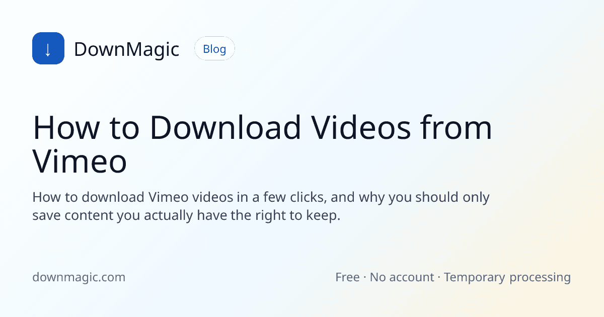 How to Download Videos from Vimeo - DownMagic guide illustration