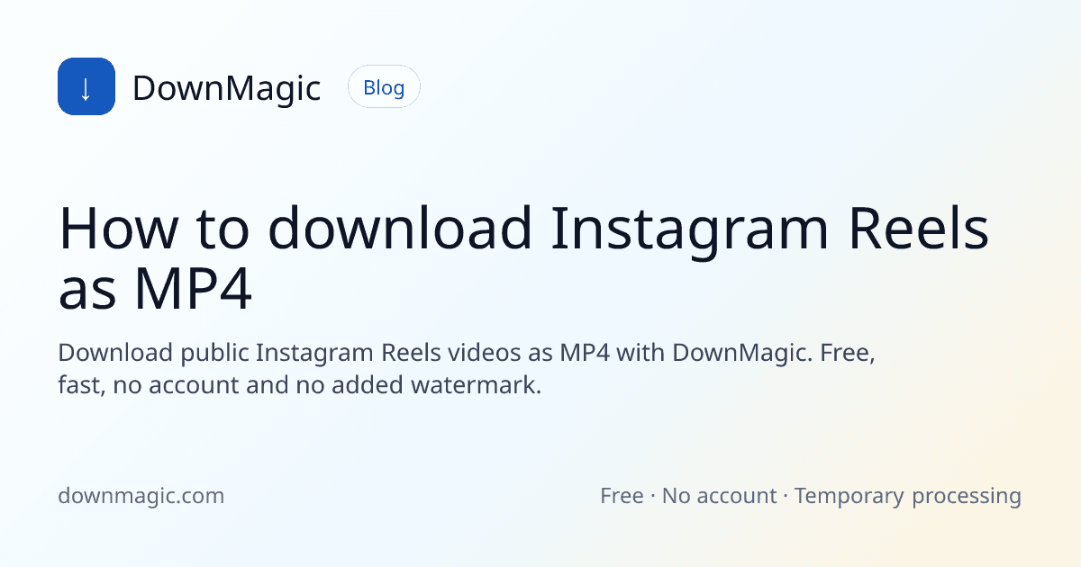 How to download Instagram Reels as MP4 - DownMagic guide illustration