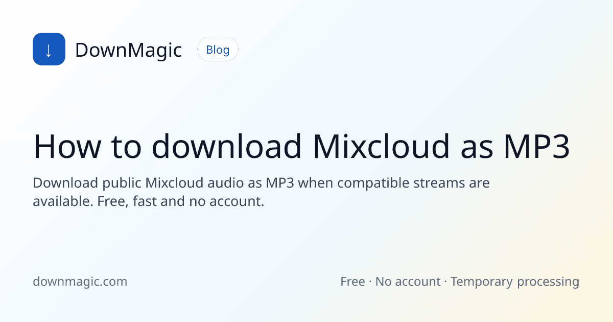How to download Mixcloud as MP3 - DownMagic guide illustration
