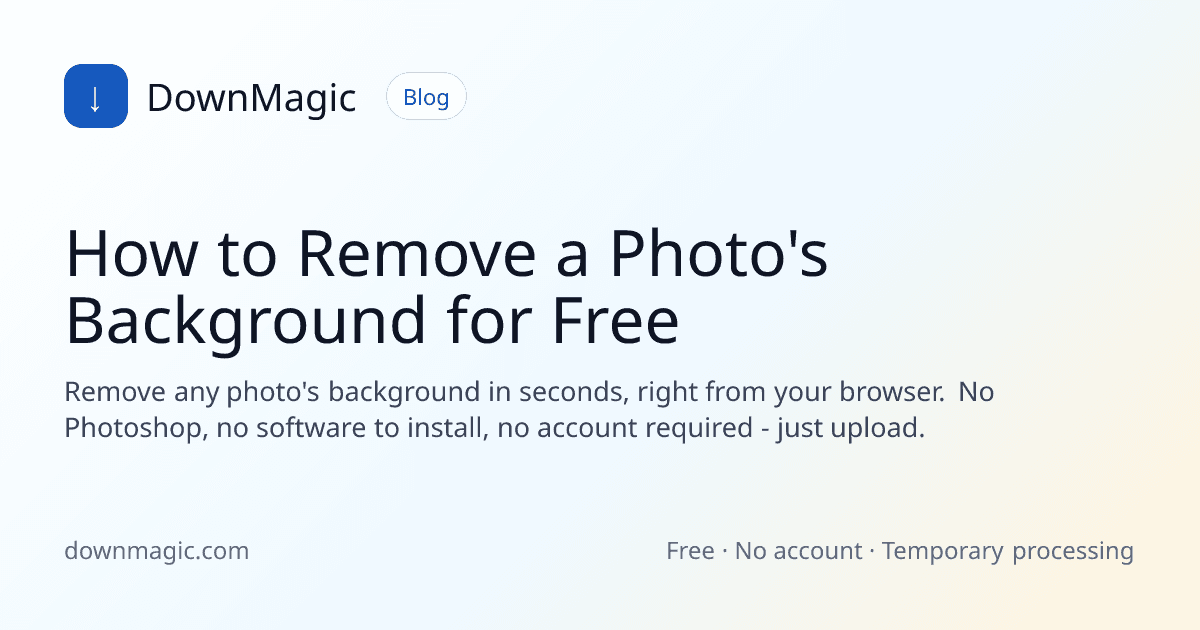 How to Remove a Photo's Background for Free - DownMagic guide illustration