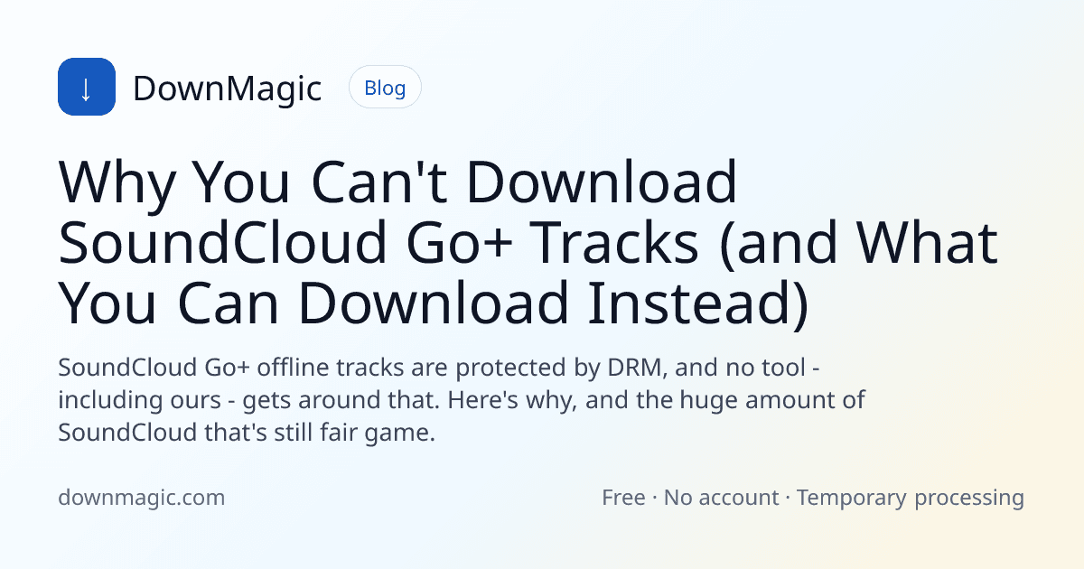 Why You Can't Download SoundCloud Go+ Tracks (and What You Can Download Instead) - DownMagic guide illustration