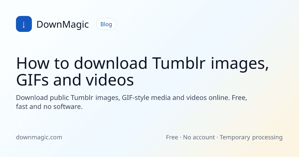 How to download Tumblr images, GIFs and videos - DownMagic guide illustration