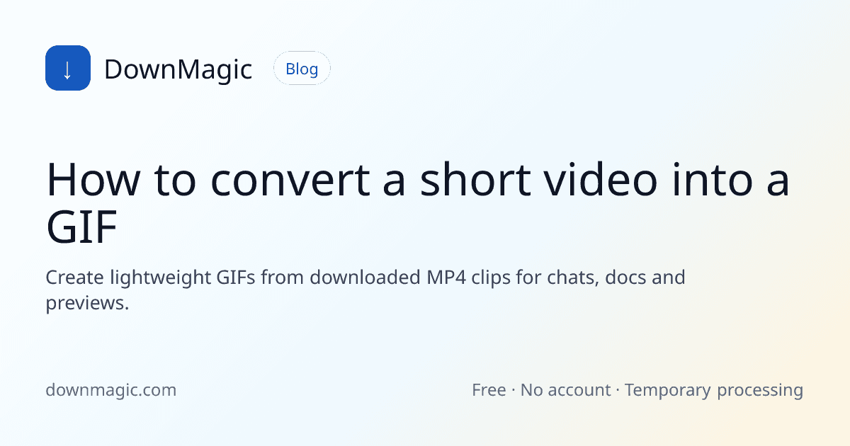 How to convert a short video into a GIF - DownMagic guide illustration