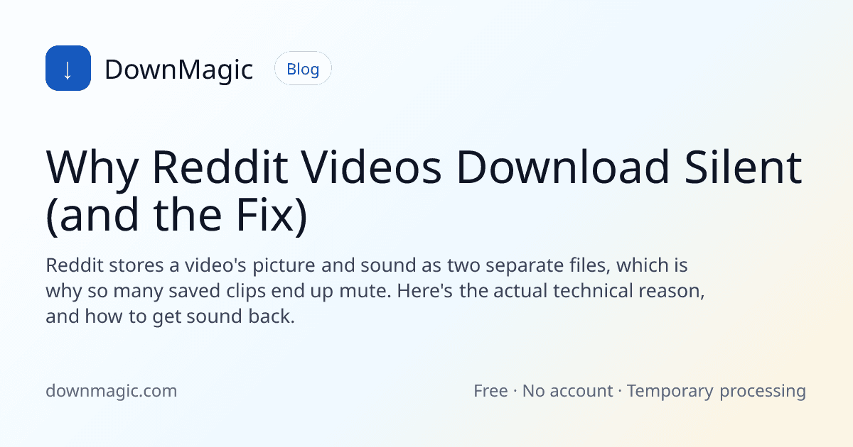 Why Reddit Videos Download Silent (and the Fix) - DownMagic guide illustration