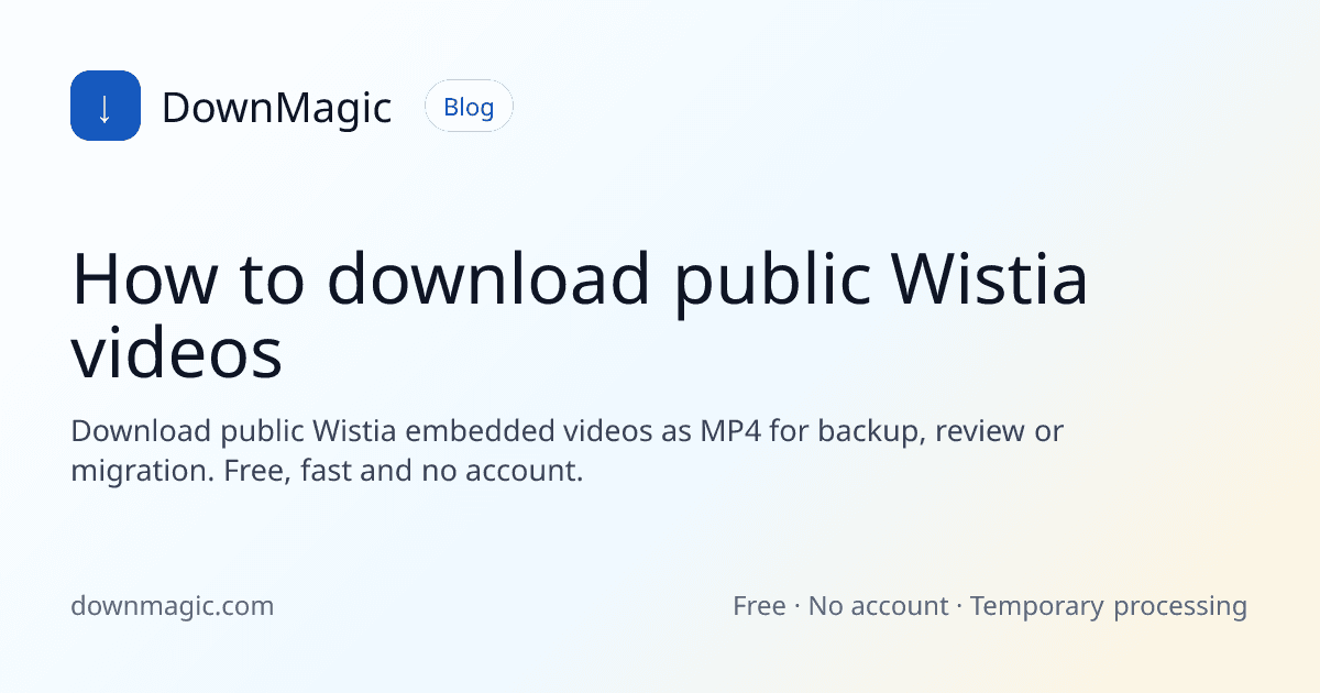 How to download public Wistia videos - DownMagic guide illustration