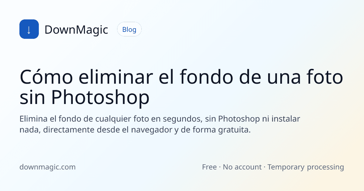 Cómo eliminar el fondo de una foto sin Photoshop - DownMagic ilustración de guía