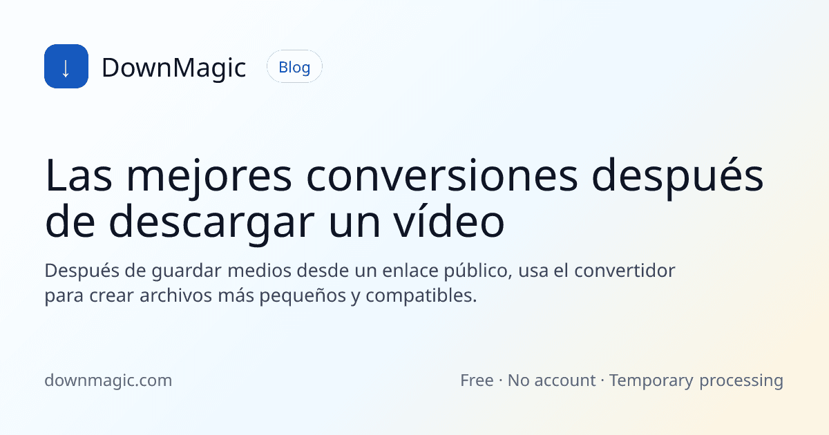 Las mejores conversiones después de descargar un vídeo - DownMagic ilustración de guía