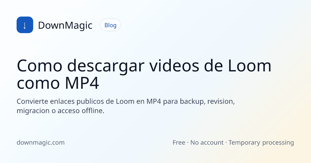 Como descargar videos de Loom como MP4 - DownMagic ilustración de guía