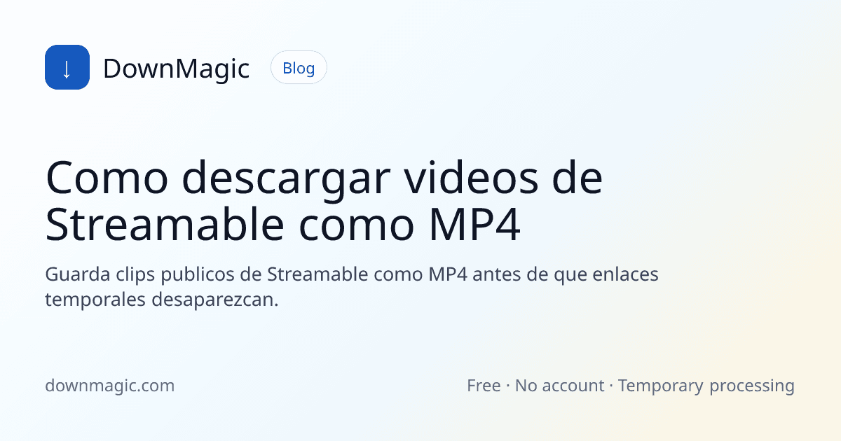 Como descargar videos de Streamable como MP4 - DownMagic ilustración de guía