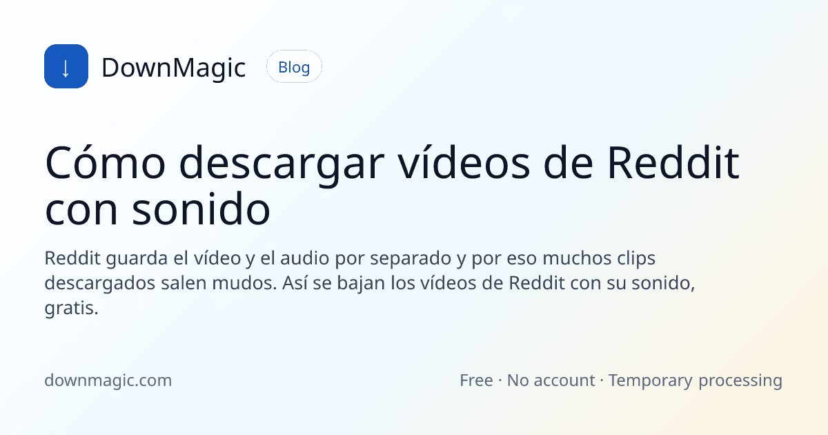 Cómo descargar vídeos de Reddit con sonido - DownMagic ilustración de guía