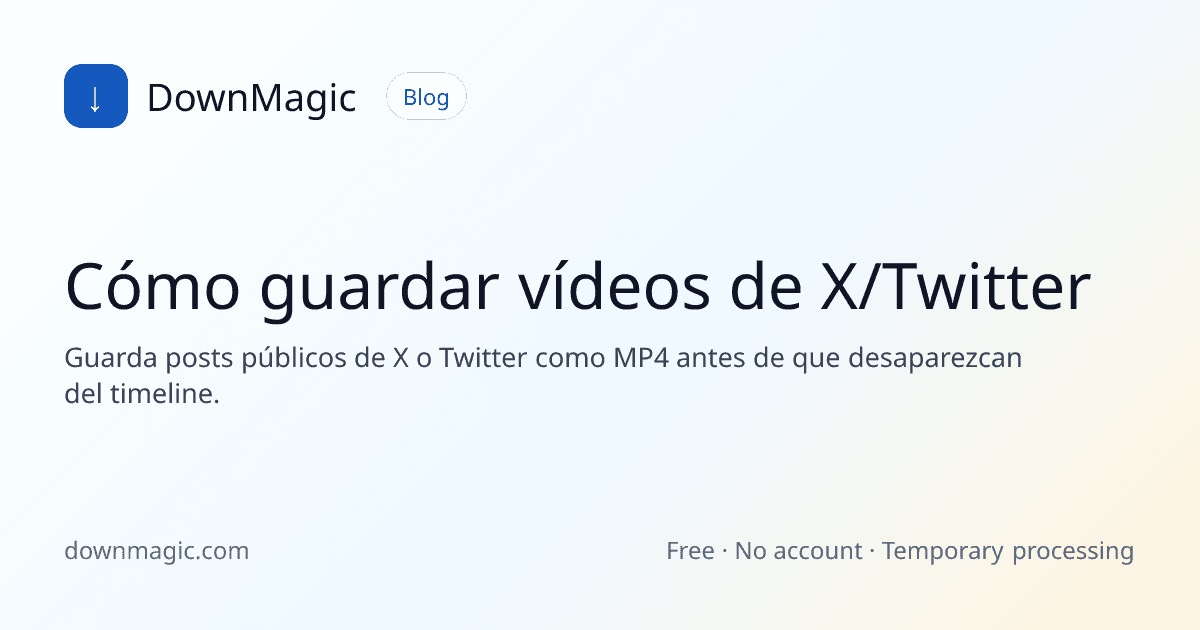 Cómo guardar vídeos de X/Twitter - DownMagic ilustración de guía