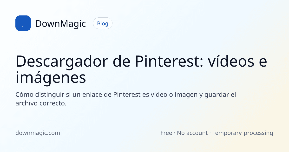 Descargador de Pinterest: vídeos e imágenes - DownMagic ilustración de guía