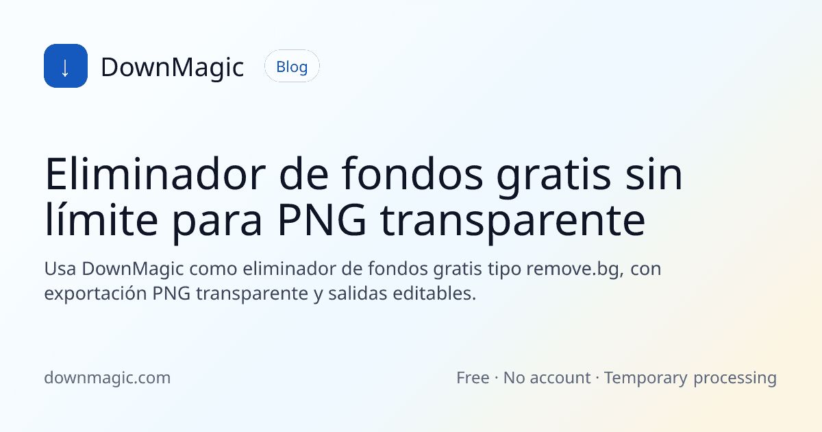 Eliminador de fondos gratis sin límite para PNG transparente - DownMagic ilustración de guía