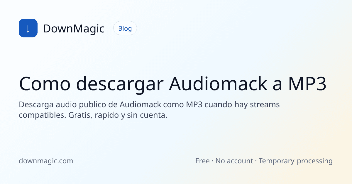 Como descargar Audiomack a MP3 - DownMagic ilustración de guía