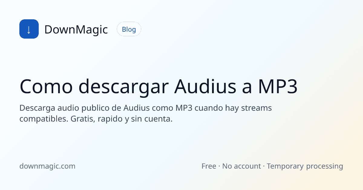 Como descargar Audius a MP3 - DownMagic ilustración de guía