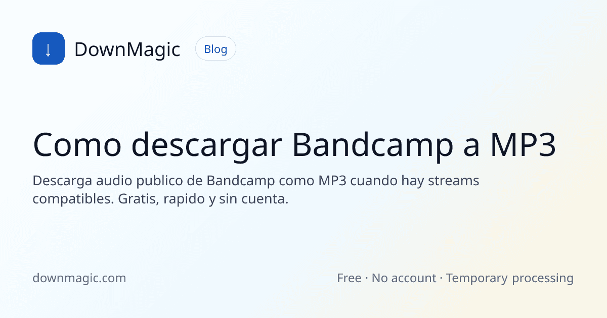 Como descargar Bandcamp a MP3 - DownMagic ilustración de guía