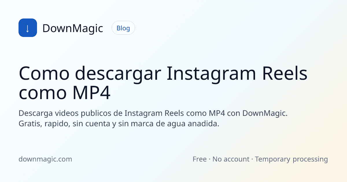 Como descargar Instagram Reels como MP4 - DownMagic ilustración de guía